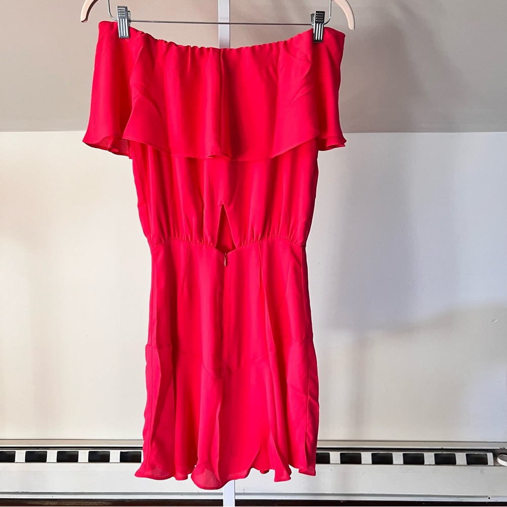 Krisa Revolve Off-Shoulder Ruffle Rio Red Mini Dress XS NWT - Picture 7 of 9